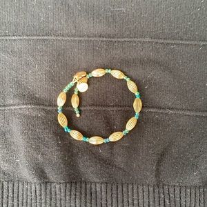 Alex and ani gold and turquoise bracelet